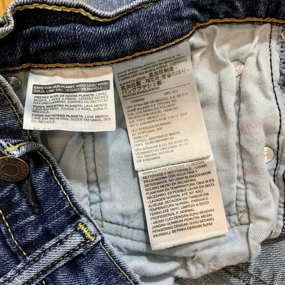 LEVIS 514 Regular Fit Straight Leg Jeans Mens 34x30 Blue Denim Distressed - Picture 4 of 7